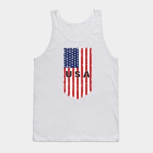 United States Flag Vertical with the USA Text in the middle Tank Top